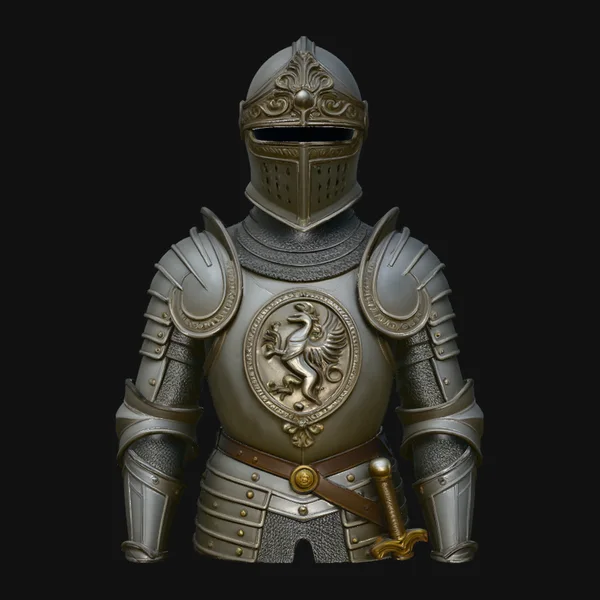 Medieval Knight Armor Bust Statue Design 2