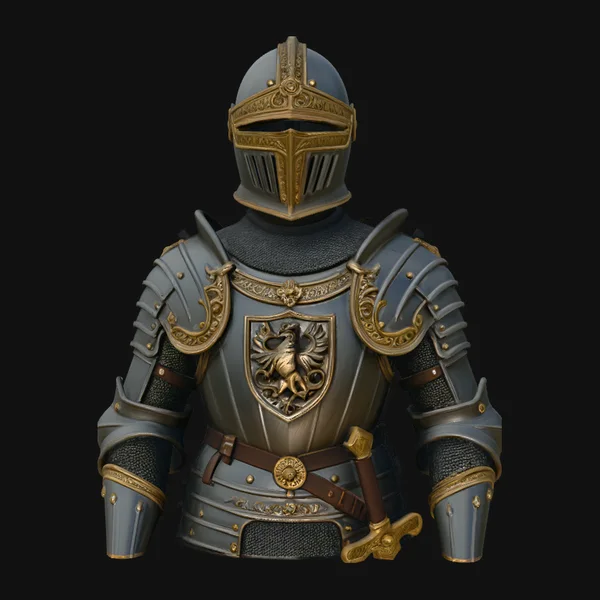 Medieval Knight Armor Bust Statue Design 3