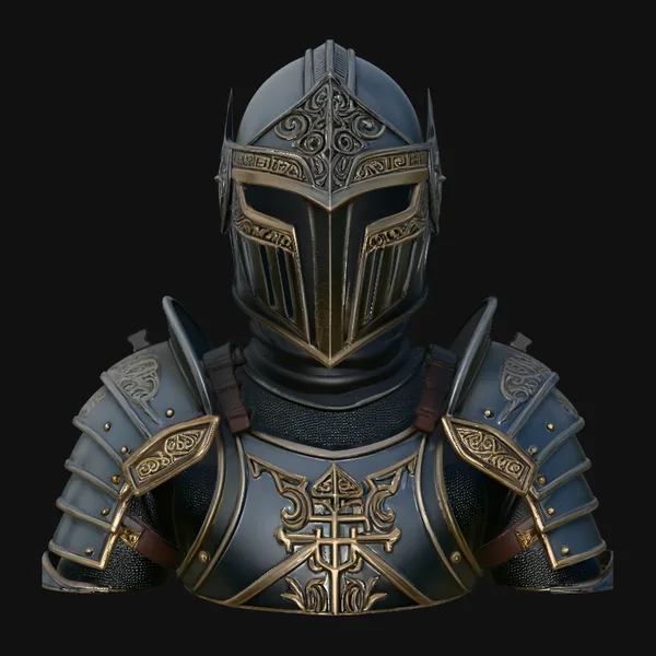 Medieval Knight Armor Bust Statue Design 6