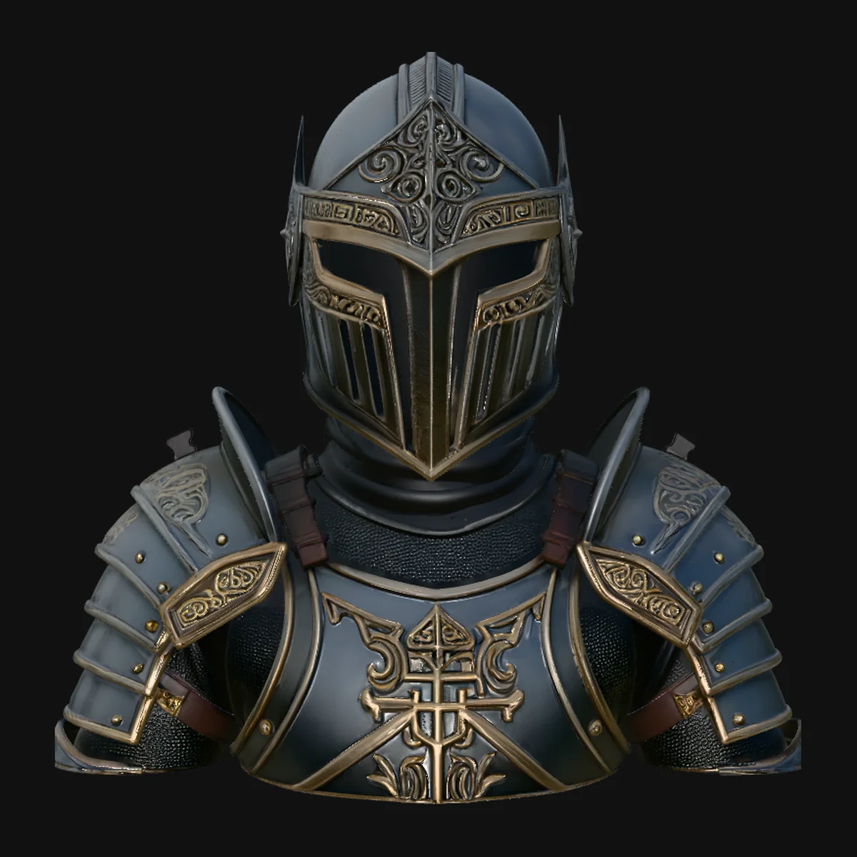 Medieval Knight Armor Bust Statue Design 6