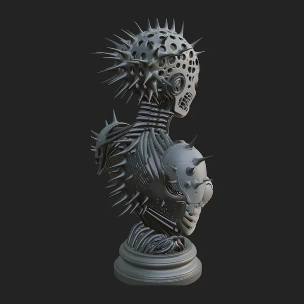 Medusa Cyborg Bust Statue Design 4