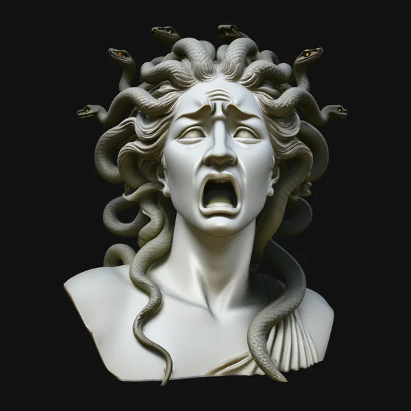 Medusa Screaming Bust Statue Design 1