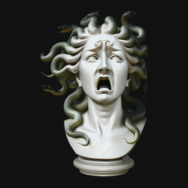 Medusa Screaming Bust Statue Design 3