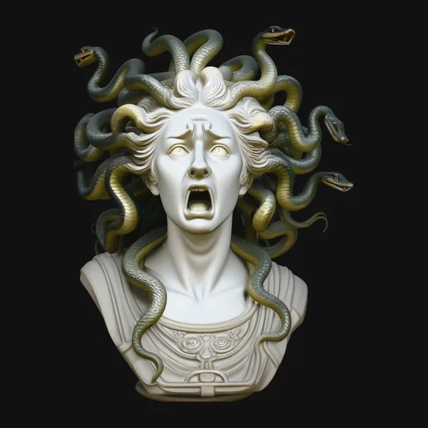 Medusa Screaming Bust Statue Design 4