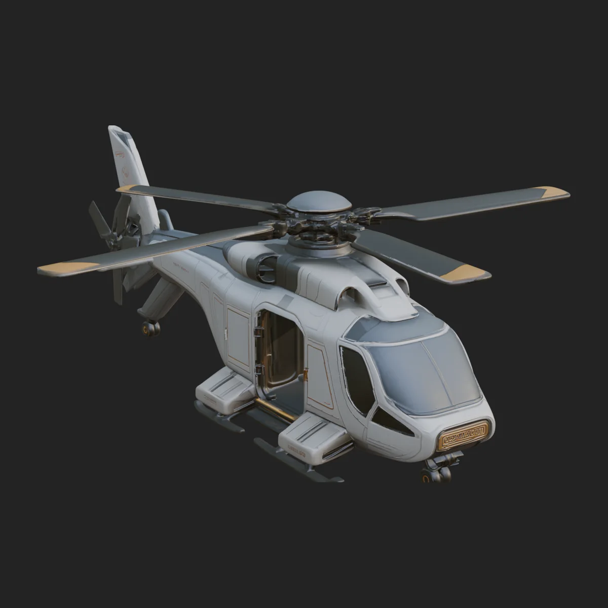 Military Helicopter Model Design 1