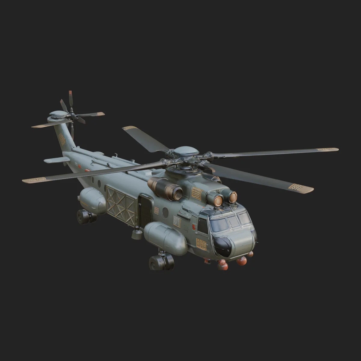 Military Helicopter Model Design 15