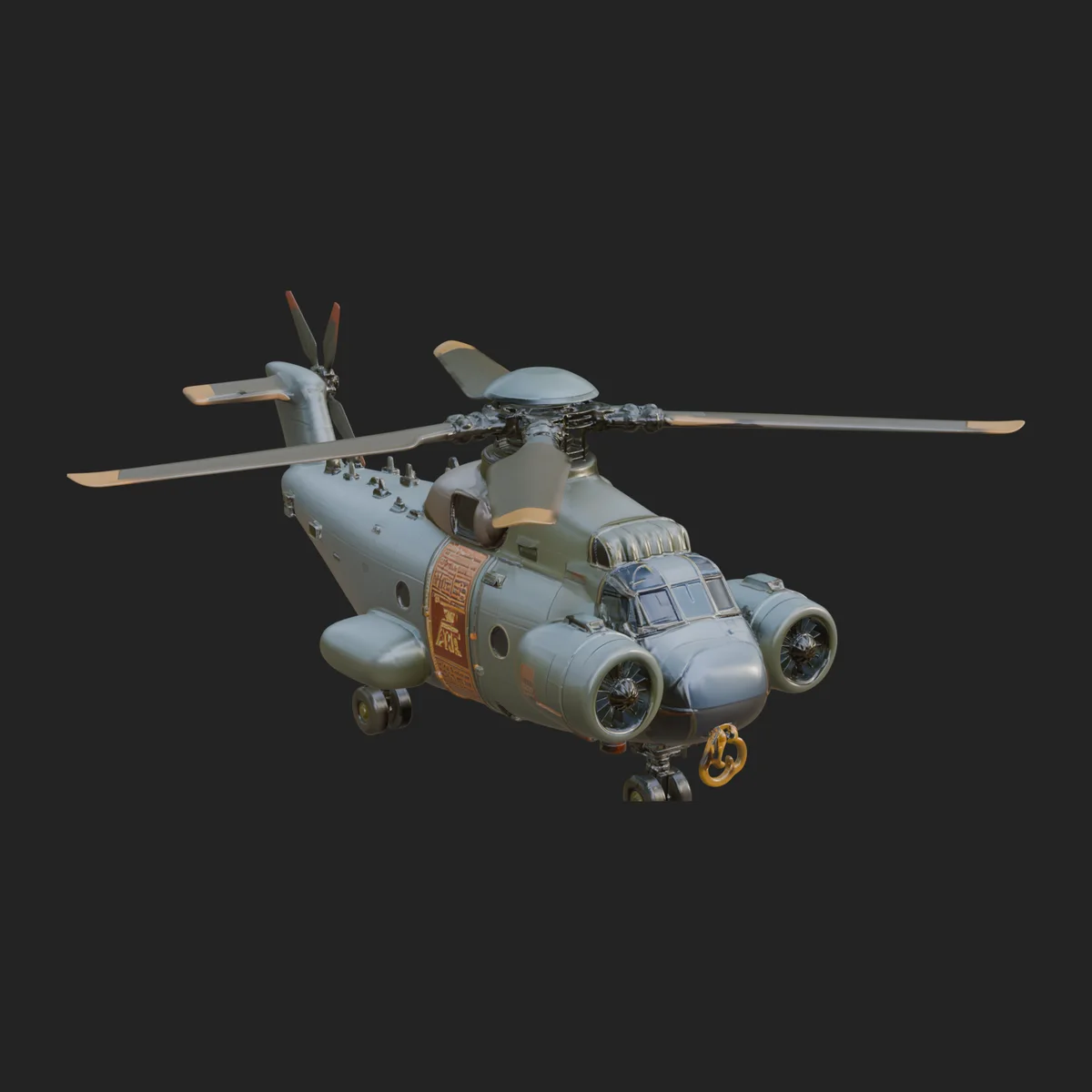 Military Helicopter Model Design 2
