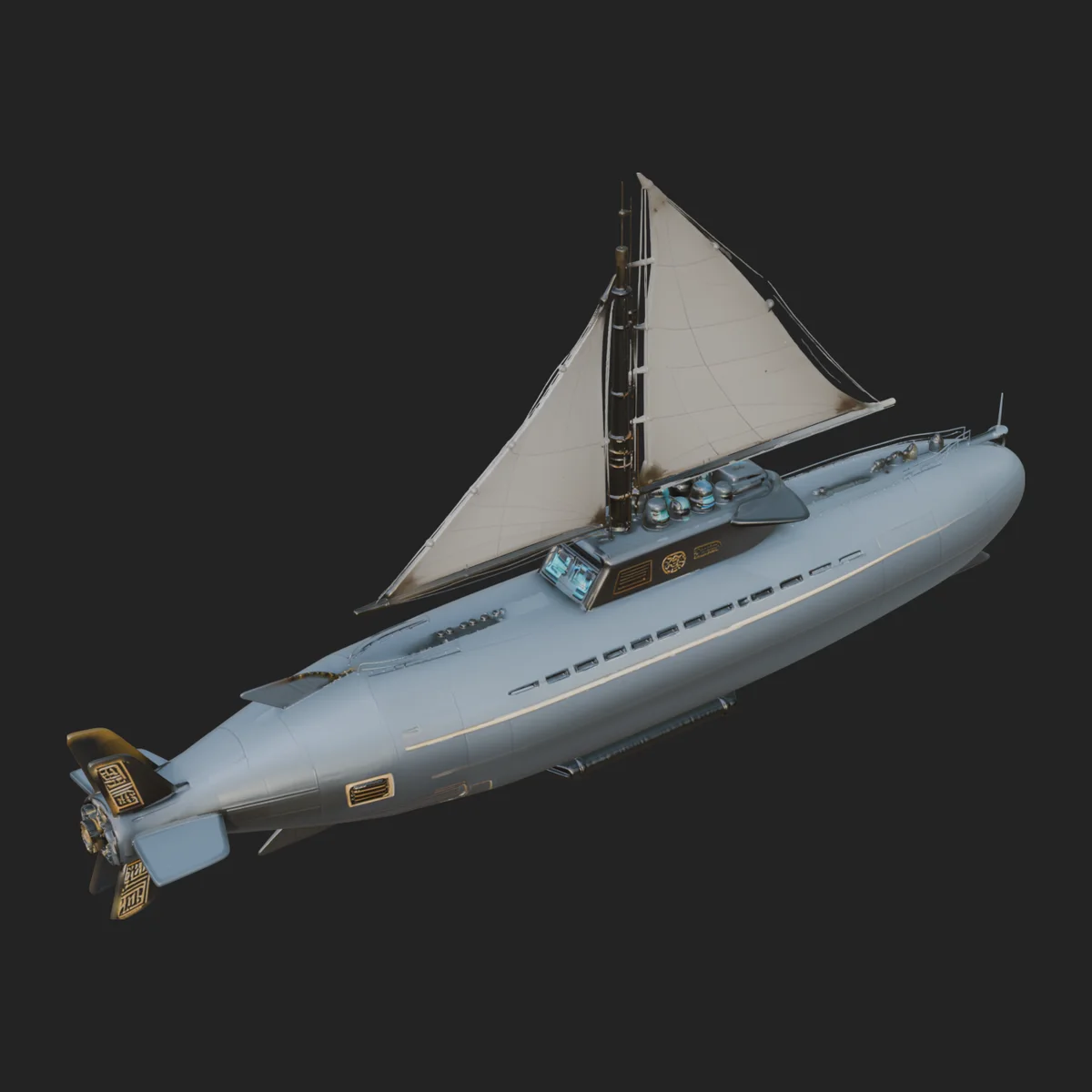 Military Submarine Model Design 12
