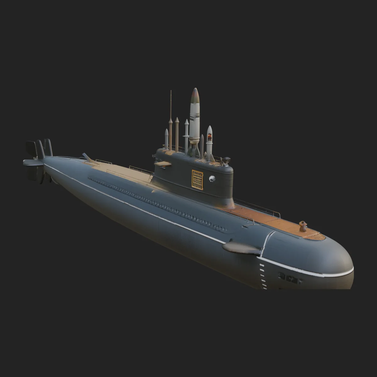 Military Submarine Model Design 13