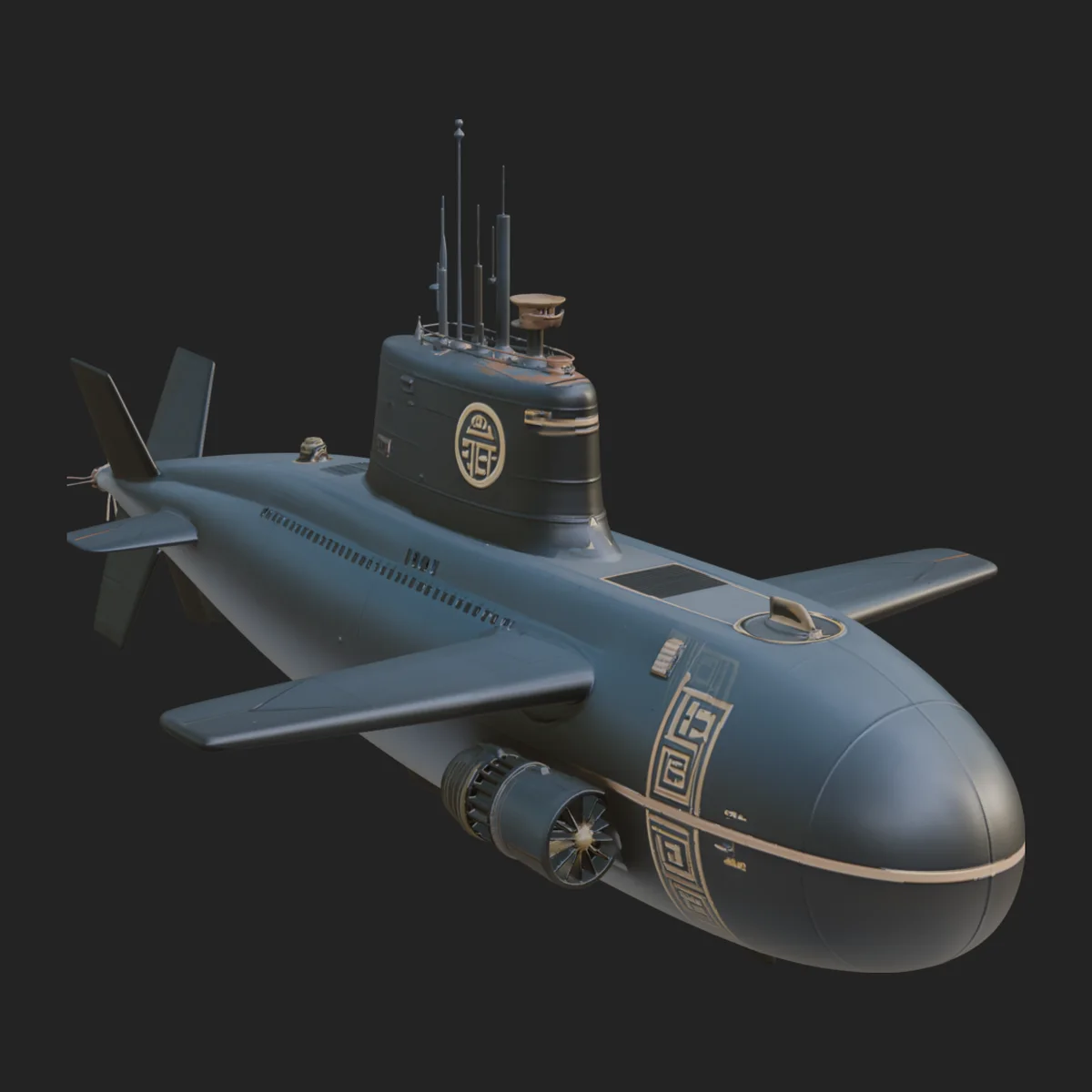 Military Submarine Model Design 14