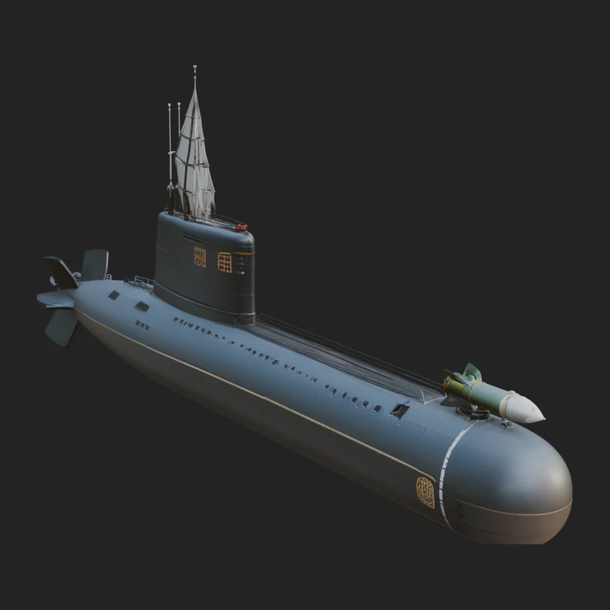 Military Submarine Model Design 15