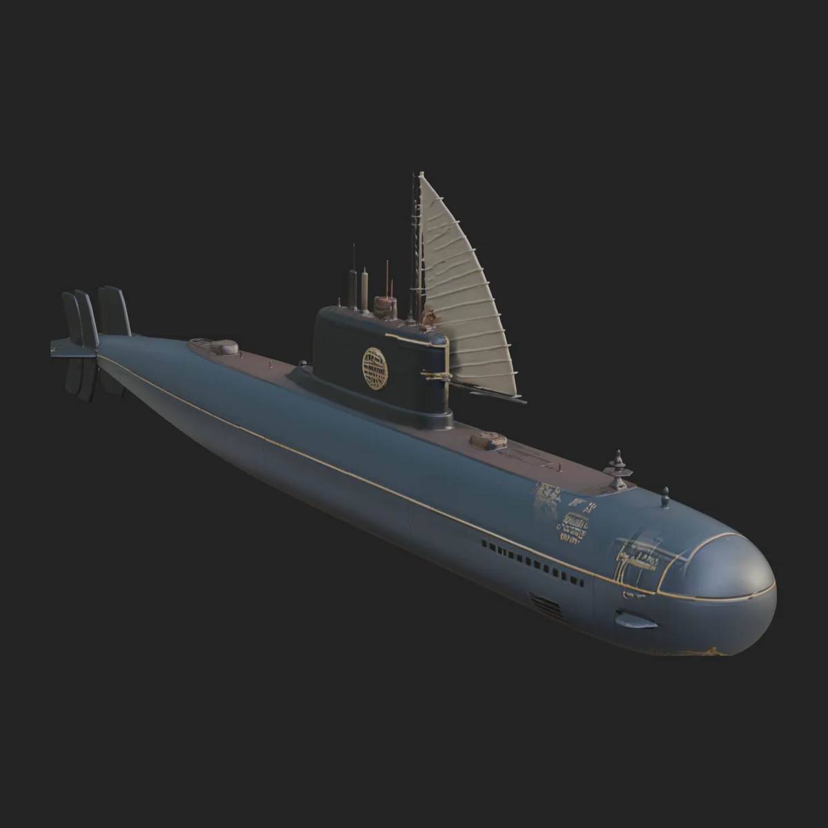 Military Submarine Model Design 2