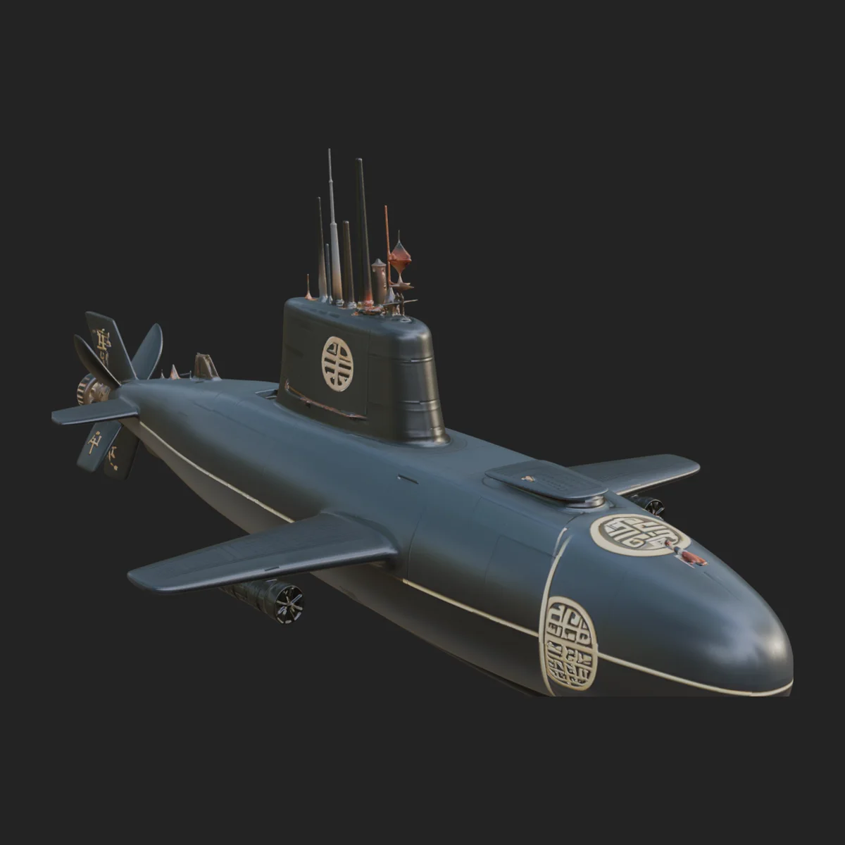 Military Submarine Model Design 3
