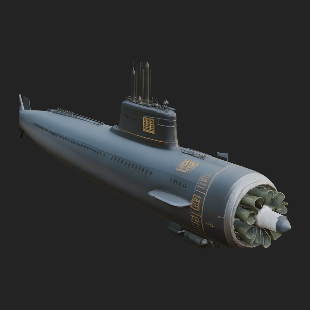 Military Submarine Model Design 4