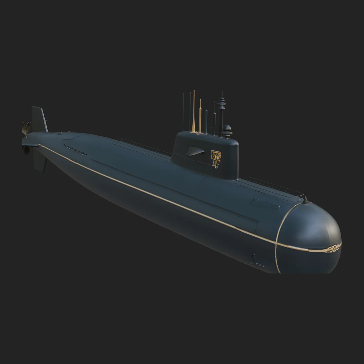 Military Submarine Model Design 6
