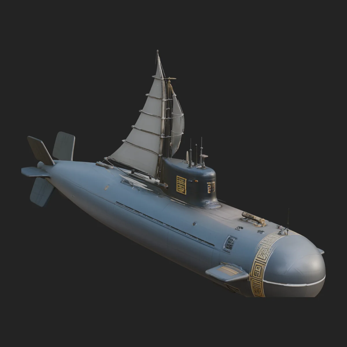 Military Submarine Model Design 7