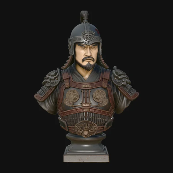 Mongol Warrior Bust Statue Design 4