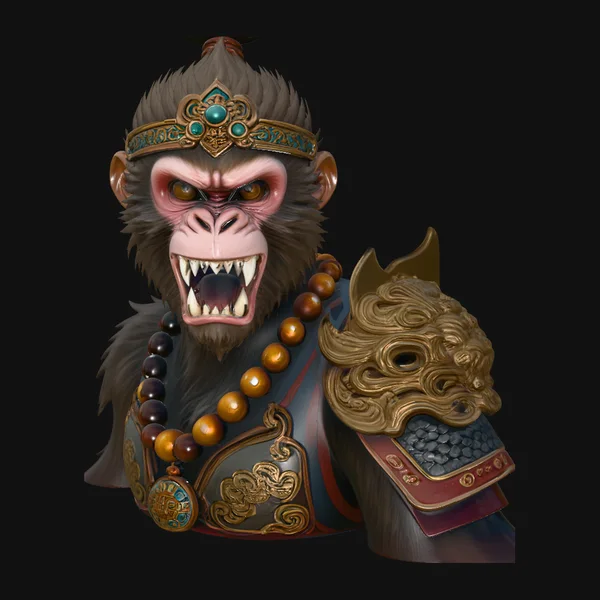 Monkey King Bust Statue Design 1