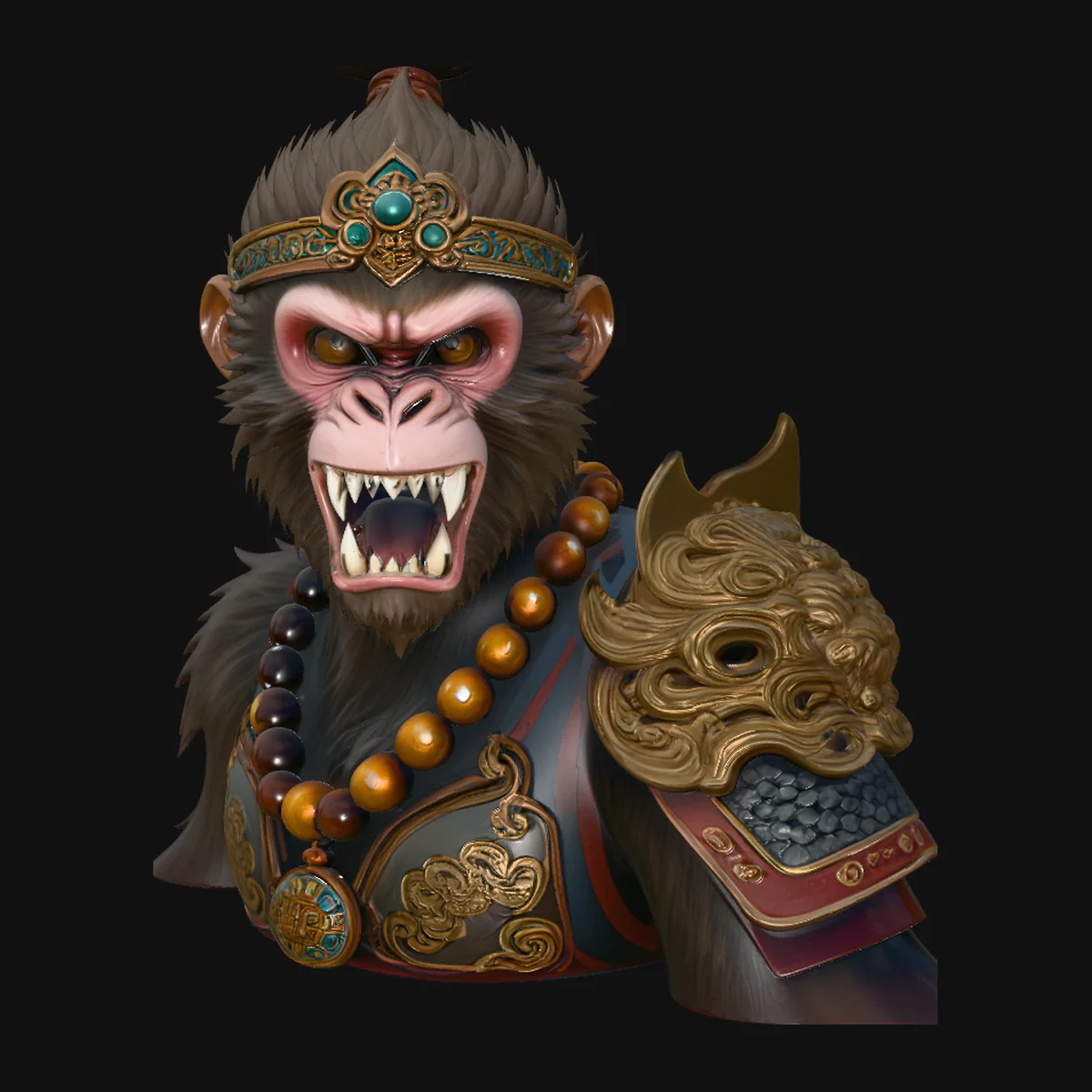 Monkey King Bust Statue Design 1
