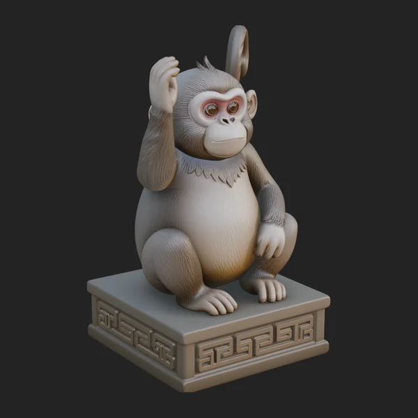 Monkey on Pedestal Statue Design 4