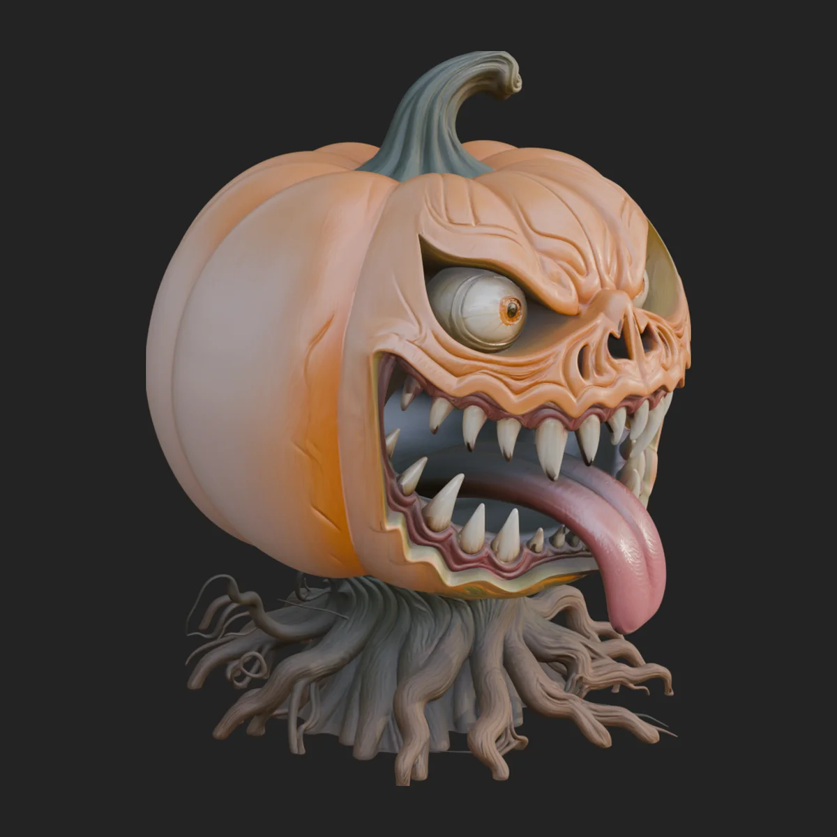 Monster Pumpkin Statue Design 2