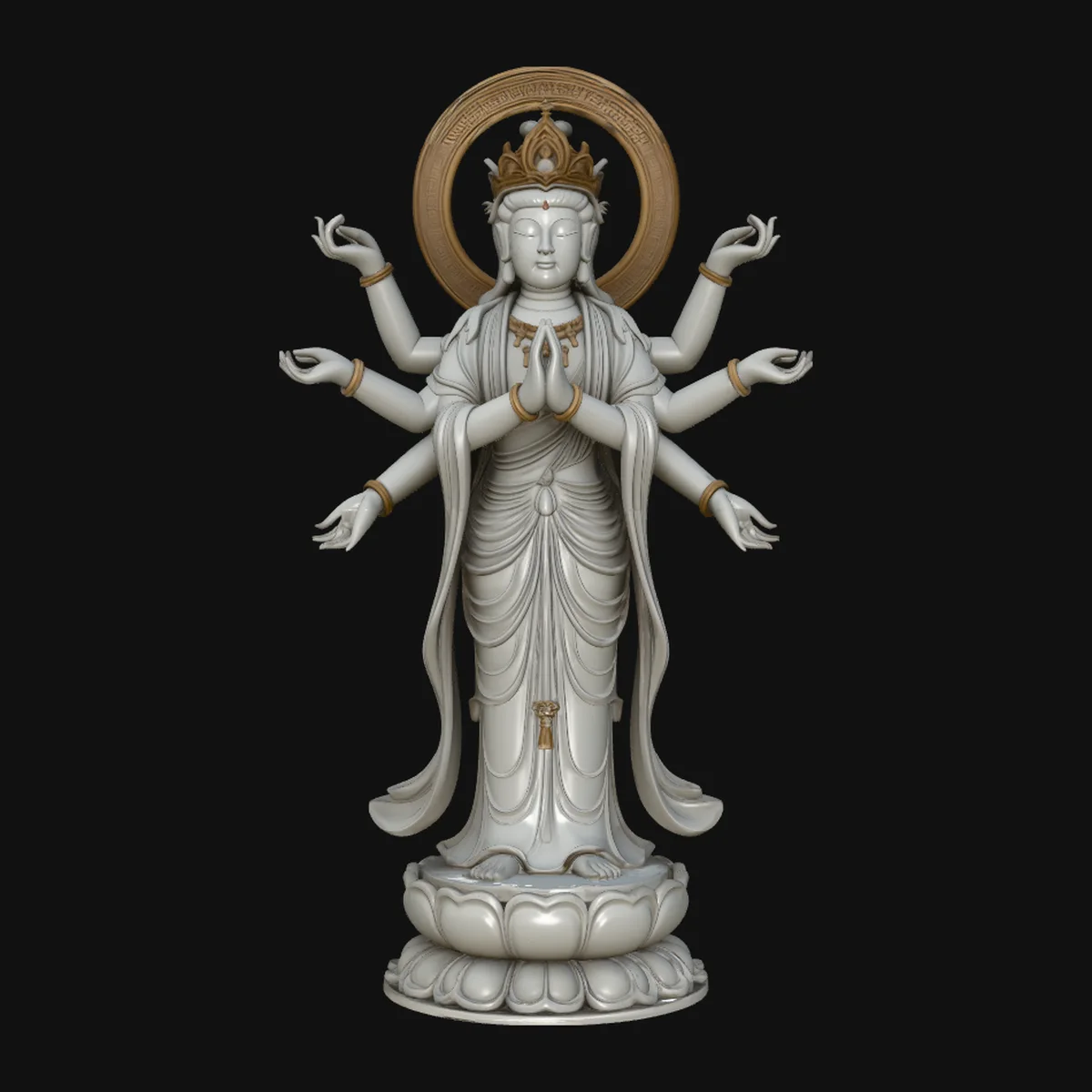 Multi-Armed Guanyin Statue Design 1