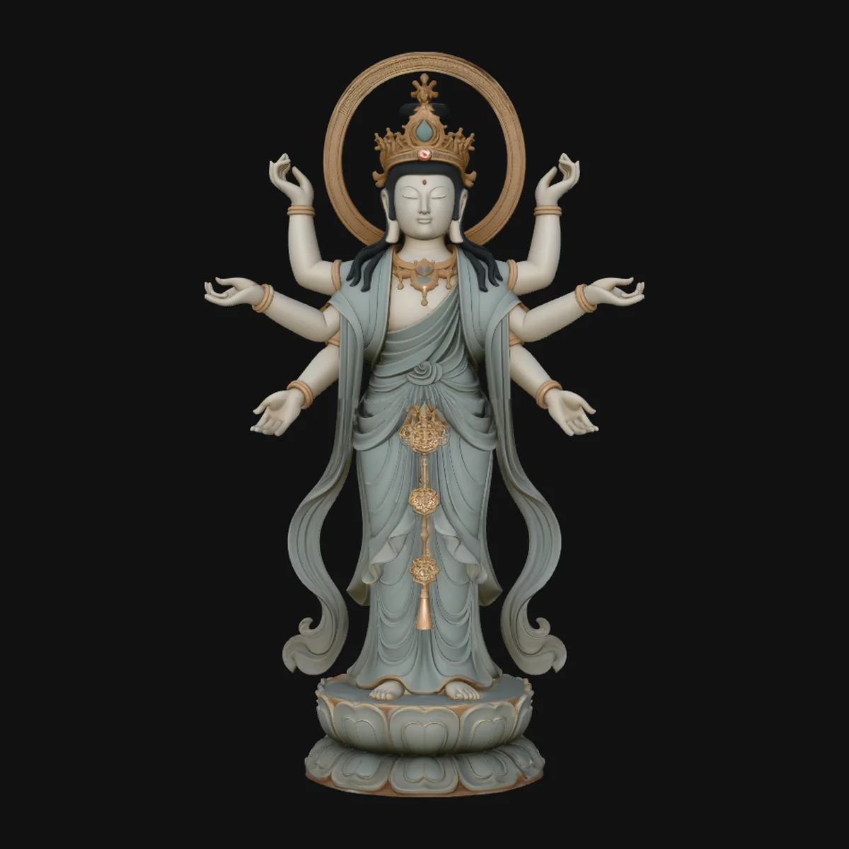 Multi-Armed Guanyin Statue Design 2