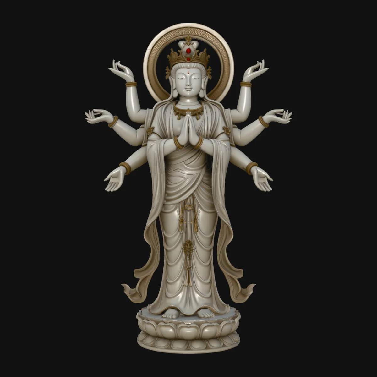 Multi-Armed Guanyin Statue Design 3