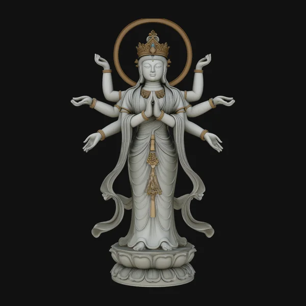 Multi-Armed Guanyin Statue Design 4