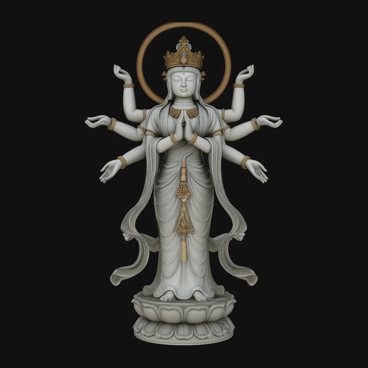 Multi-Armed Guanyin Statue Design 4