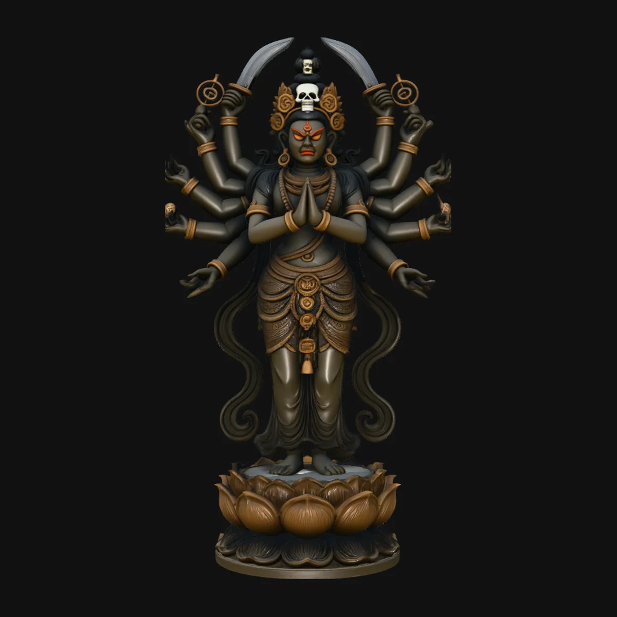 Multi-Armed Wrathful Deity Statue Design 1