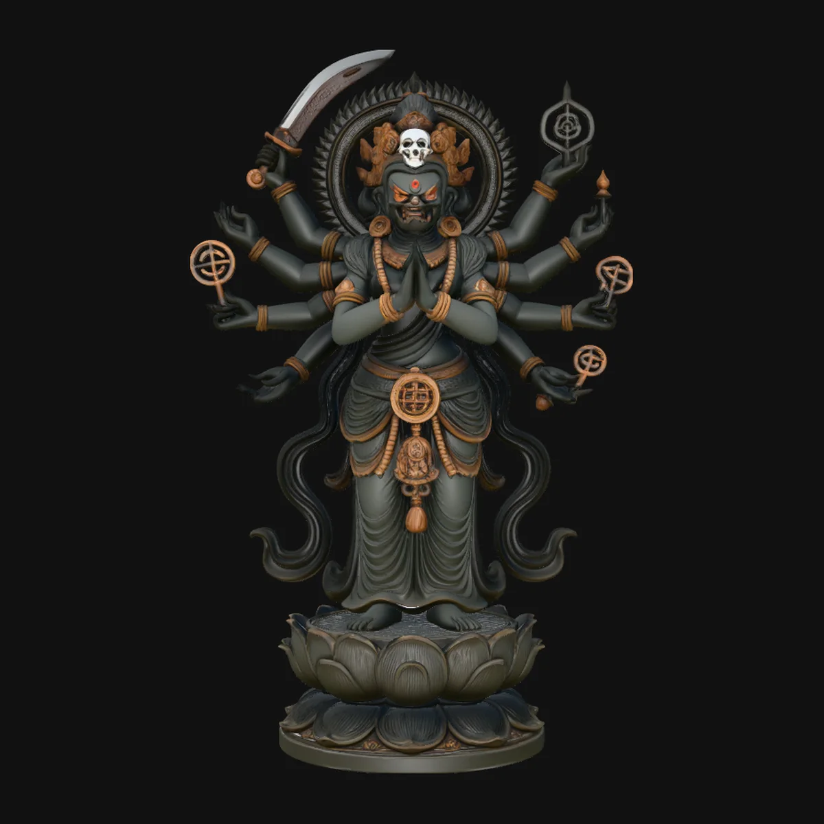 Multi-Armed Wrathful Deity Statue Design 2