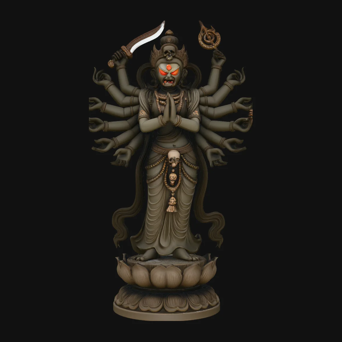 Multi-Armed Wrathful Deity Statue Design 3