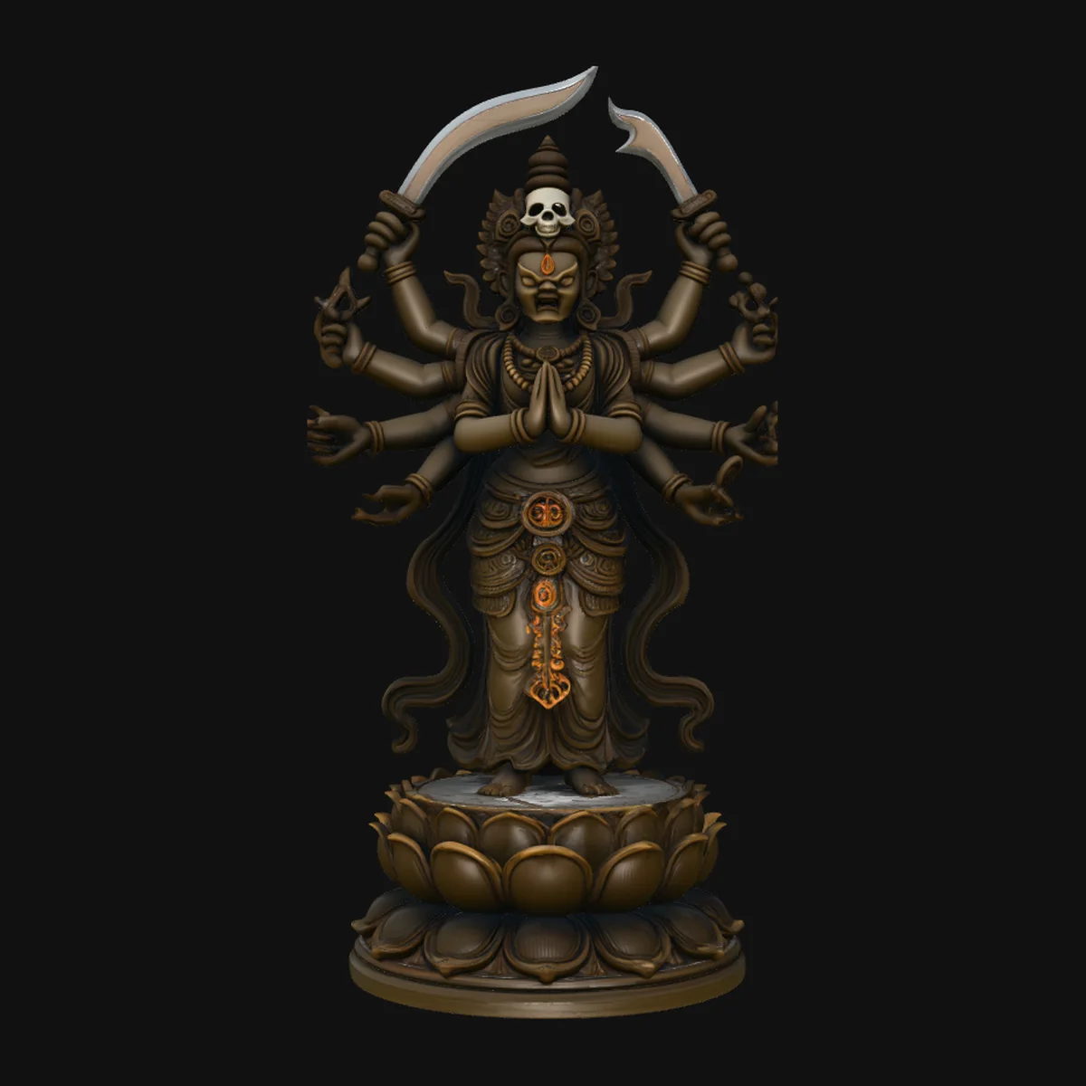 Multi-Armed Wrathful Deity Statue Design 4