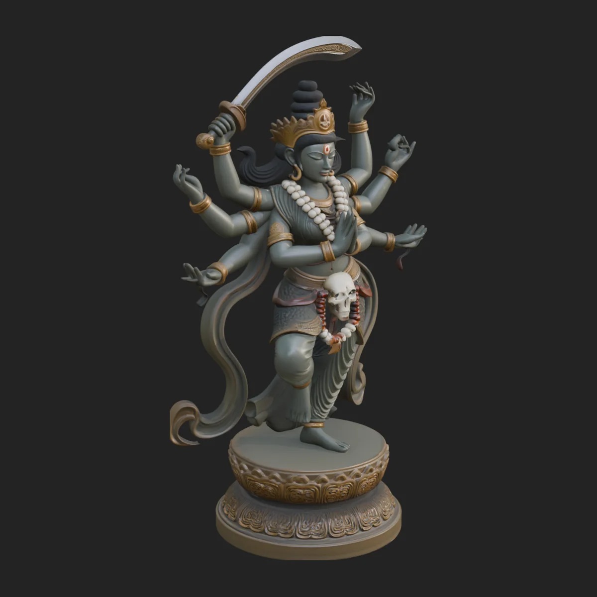 Multi-Armed Wrathful Deity Statue Design 6