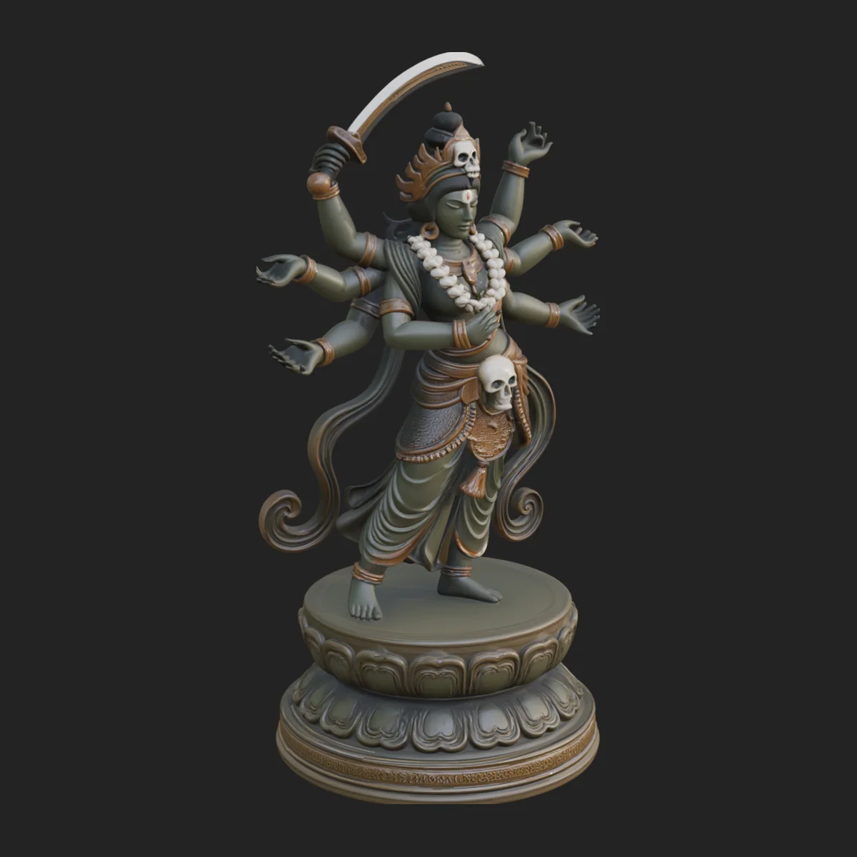 Multi-Armed Wrathful Deity Statue Design 8