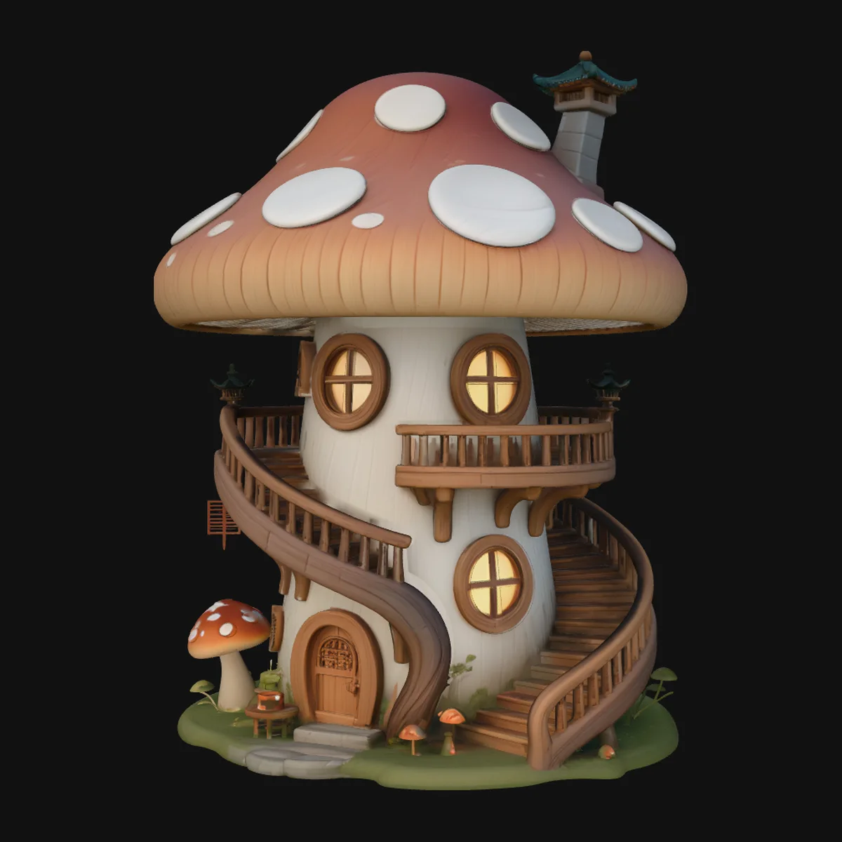 Mushroom Fairy House Model Design 12
