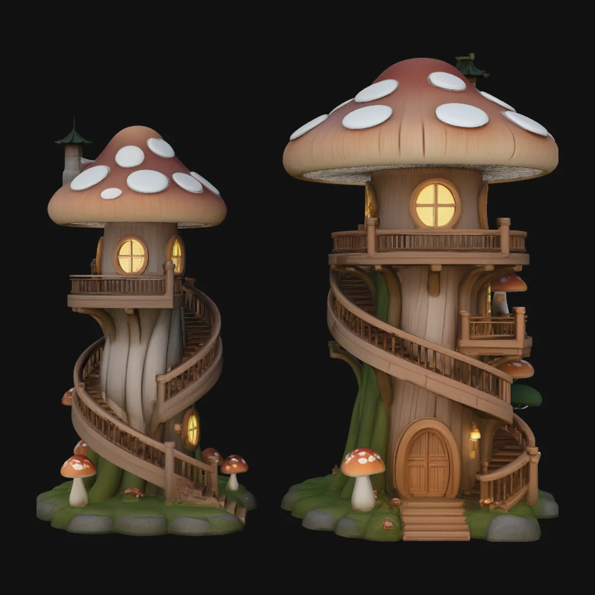 Mushroom Fairy House Model Design 4