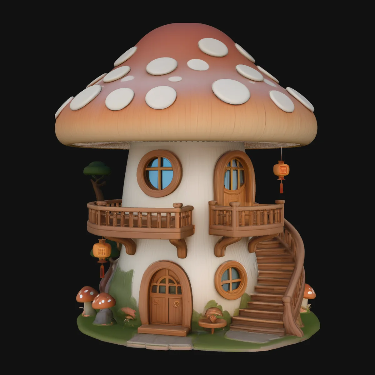 Mushroom Fairy House Model Design 9