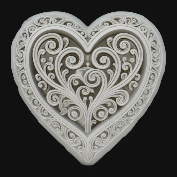 Nested Heart Scroll Pendant Design 1