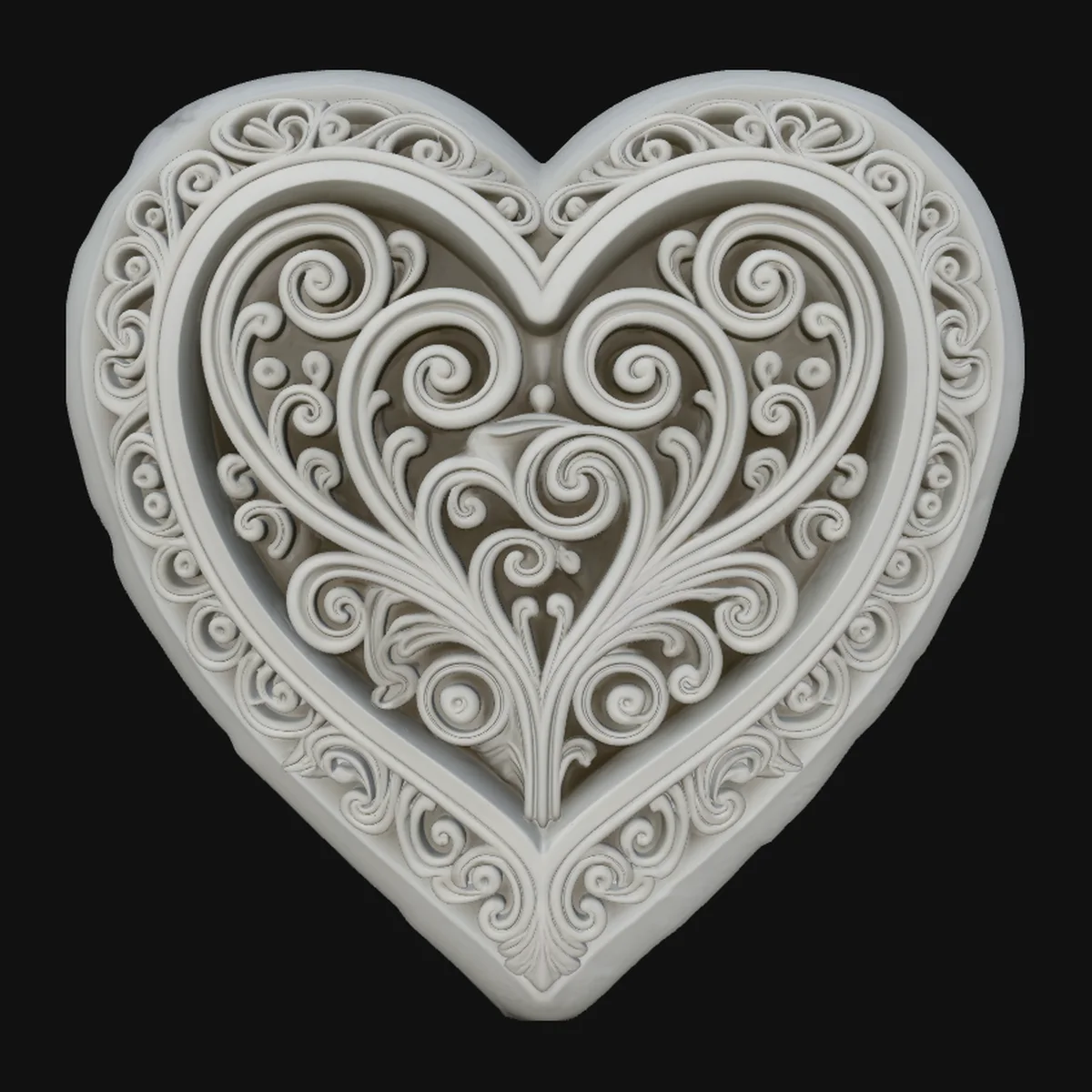Nested Heart Scroll Pendant Design 1