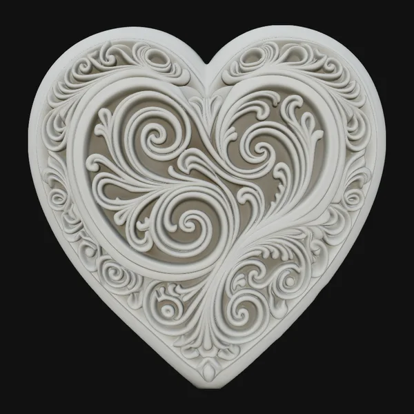 Nested Heart Scroll Pendant Design 2