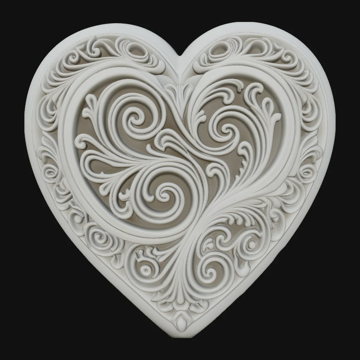 Nested Heart Scroll Pendant Design 2