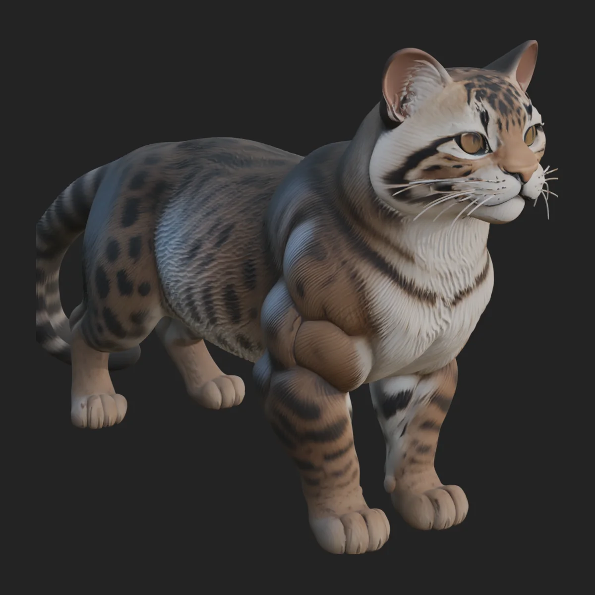 Ocelot Cat Statue Design 2