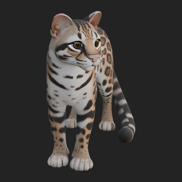 Ocelot Cat Statue Design 3
