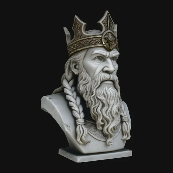 Odin Norse King Bust Statue Design 1