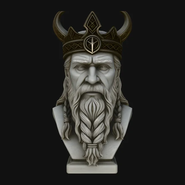 Odin Norse King Bust Statue Design 2