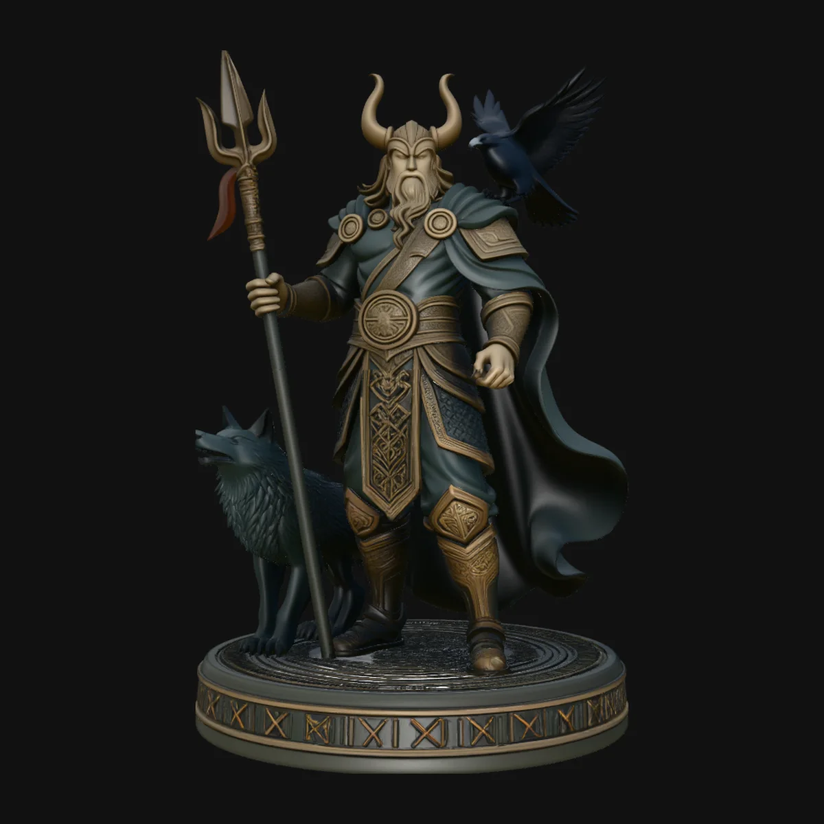 Odin with Spear Statue Design 4