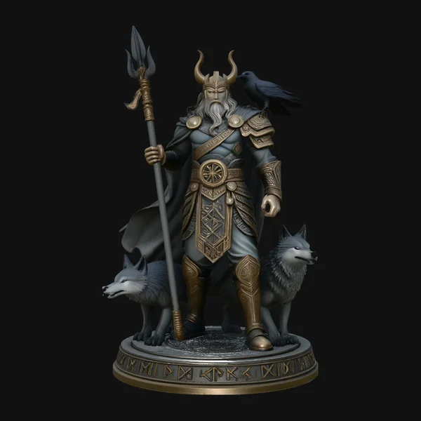 Odin with Spear Statue Design 6