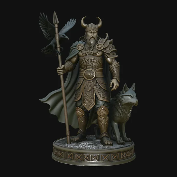 Odin with Spear Statue Design 7